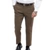 Ceehuteey Men's Retro Dress Suit Pants Thick Wool Flat Front Herringbone Tweed Trousers(Brown, 40W x 30L) view 1