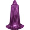 GRAJTCIN Womens Mardi Gras Purple Cape with Hood Full Length Hooded Cloak Witch Shiny Raven Mens Snake Costume(43", Purple) view 2