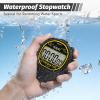 FCXJTU Digital Waterproof Stopwatch, No Bells, No Whistles, Simple Basic Operation, Silent, Clear Display, ON/Off, Large Display for Swimming Running Training Kids Coaches Referees Teachers (Black) view 3