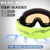 FEISEDY Goggles OTG - Over Glasses Motorcycle/Ski/Snowmobile Goggles for Men Women & Youth - 100% UV Protection B2960 view 3