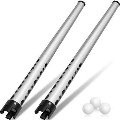 Deekin 2 Pieces Golf Ball Retriever Aluminum Alloy Picker Upper Tube 38.58 Inch Golf Ball Collector Silver Shagger Grabber Sport Tool Device for Men Women, Can Hold 23 Balls