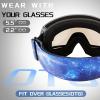 FEISEDY Goggles OTG - Over Glasses Motorcycle/Ski/Snowmobile Goggles for Men Women & Youth - 100% UV Protection B2960 view 3