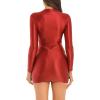 YiZYiF Women's Long Sleeve Bodycon Tight Pencil Dress Oil Glossy Sheer Micro Mini Dress Clubwear Burgundy Medium view 3