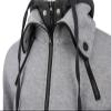 Maiyifu-GJ Men's Double Zipper Turtleneck Fleece Hoodie Lightweight Zip Up Hooded Jacket Long Sleeve Sweatshirt with Pocket (Light Grey,Large) view 4