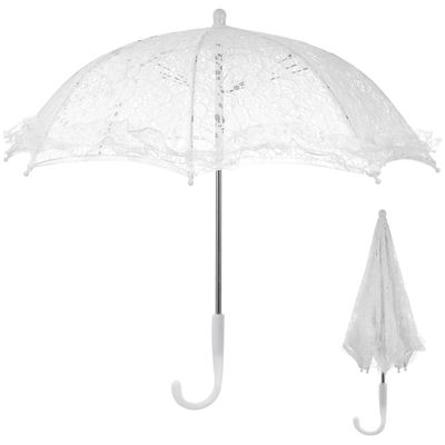 Kisangel Lace Umbrella Props 20 Inch Vintage Parasol Umbrella for Wedding Photography Bridal Shower Photo Studio Decoration