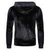 Maiyifu-GJ Men's Color Block Hooded Velour Jacket Casual Long Sleeve Velvet Velour Hoodies Retro Hip Hop Sweatshirt Pullover (Black,Medium) view 2