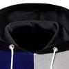 Maiyifu-GJ Men's Color Block Hooded Velour Jacket Casual Long Sleeve Velvet Velour Hoodies Retro Hip Hop Sweatshirt Pullover (Black,Medium) view 3