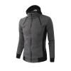 Men's Double Zipper Turtleneck Fleece Hoodie Lightweight Zip Up Hooded Jacket Long Sleeve Sweatshirt with Pocket (Dark Grey,XX-Large) view 2