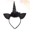 Abaodam Halloween Unicorn Headband, Unicorn Horn Headbands Unicorn Party Supplies Hair Hoops Headwear for Halloween Christmas Birthday Cosplay Costume 2PCS (Black) view 2