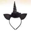 Abaodam Halloween Unicorn Headband, Unicorn Horn Headbands Unicorn Party Supplies Hair Hoops Headwear for Halloween Christmas Birthday Cosplay Costume 2PCS (Black) view 3