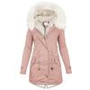 TIMIFIS Coats for Women Winter 2024 Oversized Puffer Jacket Thicken Lined Overcoat Fleece Warm Outerwear with Fur Hood view 1