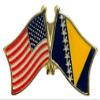 Bosnia Friendship Double Flag Lapel Pin US Crossed Emblem Tie and Hat Pin Badge view 1