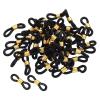 PATIKIL Eyeglass Chain Connector, 50 Pack Adjustable Anti Slip Silicone Rubber Strap Holder Chain End Loop for Women Men Eyeglasses Sunglasses, Black Gold view 1