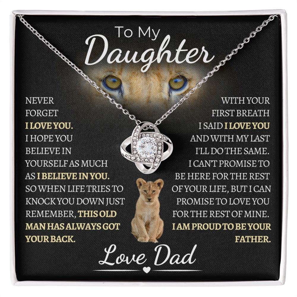 Daughter Necklace From Dad, Daughter Gift From Dad, Anniversary Graduation Christmas Birthday Gifts For Daughters From Mom, Meaningful Gift For Daughters With Message Card And Box