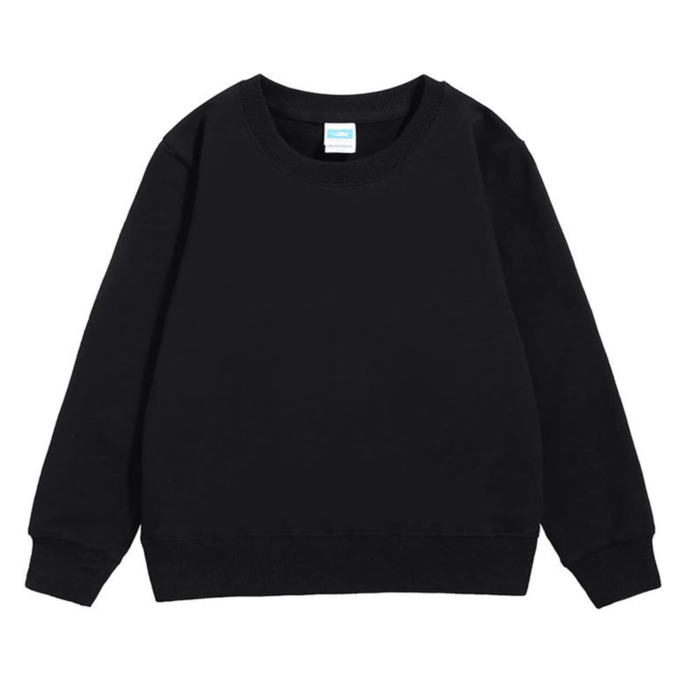 Baby Boy Girls Clothes Kids Child Toddler Baby Boys Girls Solid Patchwork Long Sleeve Cotton Sweatshirt Pullover Tops Black