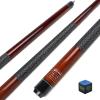 CUEBAR Brown Pool Cue 21oz - 58" 2-Piece Maple Billiard Stick with 13mm Tip & Linen Grip - Heavyweight Power for Maximum Break Force view 1