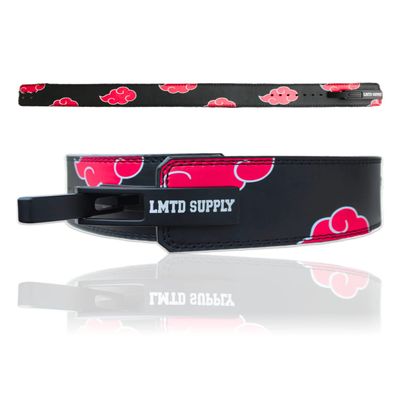 Anime Lever Belt With Red Cloud Design - Heavy Duty Weightlifting Belt for Men and Women, 10mm Thickness - Back Support for Deadlifts and Squats