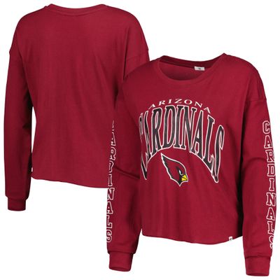 47 Women's Cardinal Arizona Cardinals Skyler Parkway Cropped Long Sleeve T-Shirt