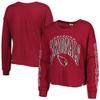 47 Women's Cardinal Arizona Cardinals Skyler Parkway Cropped Long Sleeve T-Shirt view 1