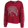 47 Women's Cardinal Arizona Cardinals Skyler Parkway Cropped Long Sleeve T-Shirt view 2