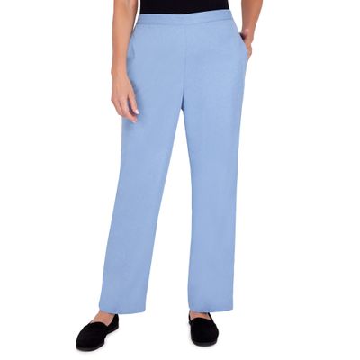 Alfred Dunner Women's Womens Corduroy Pull-On Straight Leg Regular Length Pant Size 18 Wedgewood