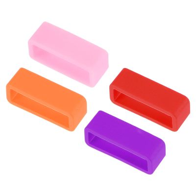 uxcell Watch Band Strap Loops, 20mm Width Rubber Fastener Loop Silicone Watch Holder Retainer for Watch Band 4 Color 8 Pcs