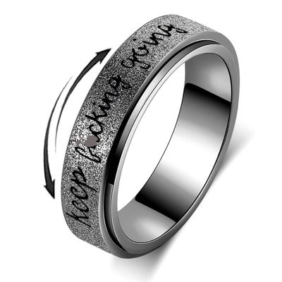 LuckyAmor Fidget Rings Women for Anxiety Rings:Stainless Steel Fidget Rings for Men Spinner Ring Personalized Inspirational Fidget Ring for Anxiety Rings