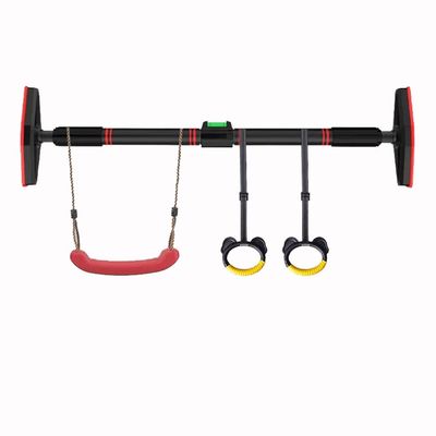 BCPPO Chin Up Bar Home Door Frame Pull up bar, Adjustable Wall Mounted Fitness Horizontal bar, Suspension bar with Rings and Swing (Color : Black, Size : 120-145CM)