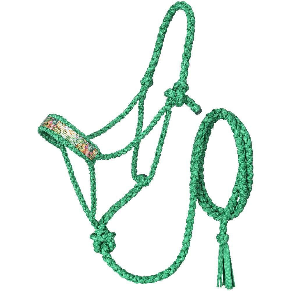 Coolhorse Tough 1 Cactus Printed Green Mule Tape Halter with 10' Lead Rope