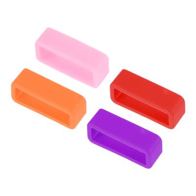uxcell Watch Band Strap Loops, 18mm Width Rubber Fastener Loop Silicone Watch Holder Retainer for Watch Band 4 Color 8 Pcs