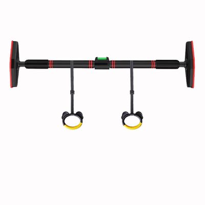 BCPPO Chin Up Bar Home Door Frame Pull-up bar, Adjustable Wall Mounted Sports Fitness Horizontal Bar, with Lifting Ring, Safe and Stable (Color : Black, Size : 60-90CM)