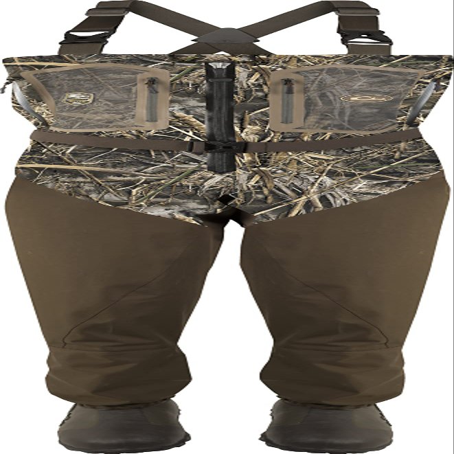 Drake Waterfowl Front Zip Guardian Elite 4-Layer Wader w/Tear-Away Liner Camo (14, Regualr, Realtree Max-7)
