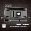 Fit Active Sports Self-Locking Weight Lifting Belt | Premium Weightlifting Belt for Cross Training & Power Lifting | Fast Locking Release Mechanism for Fitness and Power Lifting |Grey, Medium view 2