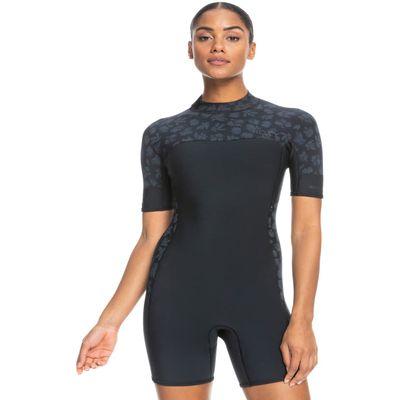 Roxy Womens 2.0mm Swell Series Short Sleeve Back Zip Springsuit - Black | 4