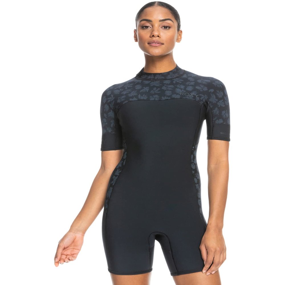 Roxy Womens 2.0mm Swell Series Short Sleeve Back Zip Springsuit - Black | 4
