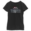 Marvel Girl's Black Panther: Wakanda Forever Metal T-Shirt, Black, Medium view 1