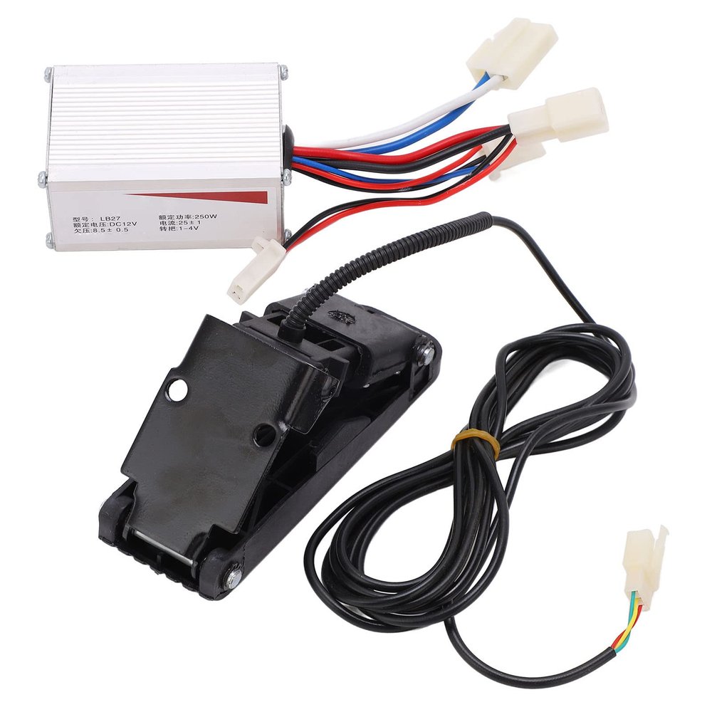 VBESTLIFE Electric Motor Controller Kit, 12V 250W Aluminum Alloy Brushed Speed Controller Accelerator Foot Pedal Set for Electric Scooter Electric Tricycles Motorcycles