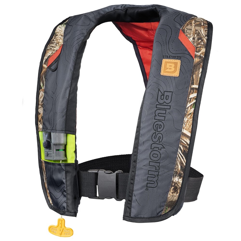 BLUESTORM Stratus 35 Inflatable Life Jacket PFD for Adults (Max5 Camo) | US Coast Guard (USCG) Approved Automatic Self Inflating Life Vest Preserver with Manual Ripcord