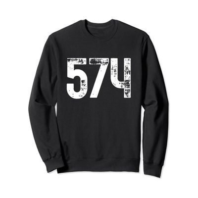 Area Code 574 South Bend Indiana IN 574 Sweatshirt