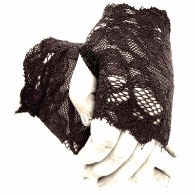 Baby Toddler Girls Black Lace Fingerless Gloves Flower Girl Wedding Pageants Halloween (Medium, pink bow)