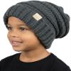 Funky Junque Kids Oversized Slouchy Beanie - Dark Melange Grey view 1