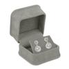 Allure - Rich Suede Gray Luxury Earring Box, Elegant Diamond Earring Case, With Gray Velour Interior, Jewelry Display Gift Box, For Unique Proposal, Engagement Or Wedding. view 1