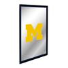The Fan-Brand NCAA Michigan Wolverines: Block M - Blue Edge - Vertical Framed Mirrored Wall Sign - Sports Team Bar Sign Dcor - Home, Dorm, Garage, Office, Fan Cave view 2