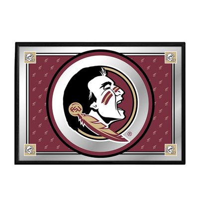 The Fan-Brand NCAA Florida State Seminoles: Team Spirit - Horizontal Framed Mirrored Wall Sign - Sports Team Bar Sign Dcor - Home, Dorm, Garage, Office, Fan Cave