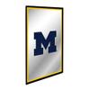 The Fan-Brand NCAA Michigan Wolverines: Block M - Maize Edge - Vertical Framed Mirrored Wall Sign - Sports Team Bar Sign Dcor - Home, Dorm, Garage, Office, Fan Cave view 2