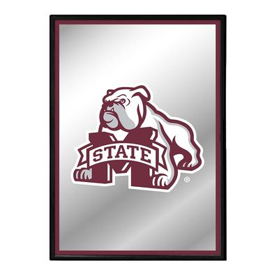 The Fan-Brand NCAA Mississippi State Bulldogs: Mascot - Vertical Framed Mirrored Wall Sign - Sports Team Bar Sign Dcor - Home, Dorm, Garage, Office, Fan Cave