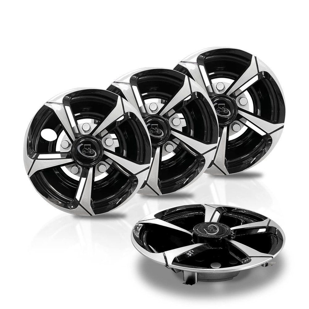 YUWEIDG0769 Golf Cart Wheel Covers Hub Caps for EZGO, Club Car, Yamaha Most Golf Carts- 8 Inch Set of 4, Golf Cart Hub Cap