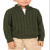 Zhaovi's Toddler Boys Sweater Baby Twisted Cable Knit 1/4 Zip Sweaters view 1