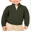 Zhaovi's Toddler Boys Sweater Baby Twisted Cable Knit 1/4 Zip Sweaters view 2