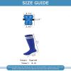 HyDren 4 Pairs Soccer Shin Guards for Youth Kids Toddler with 4 Pairs Striped Soccer Socks for 3-6 Years Old Boys Girl(White Black Red Blue) view 4